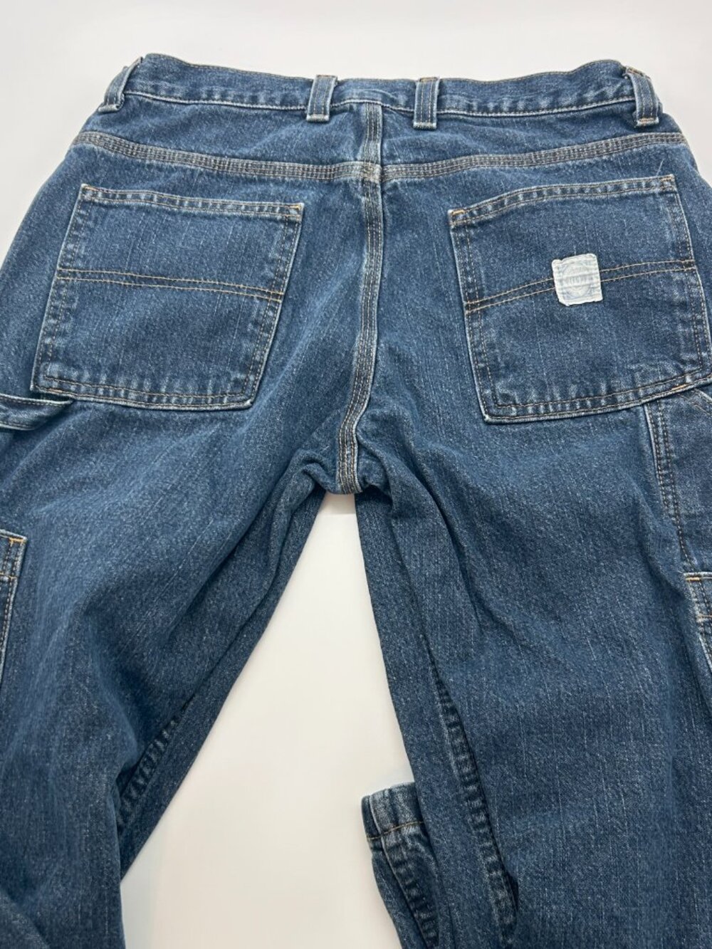 VINTAGE Baggy Jeans Mens 34x30 Blue Carpenter Wide Leg Loose Skater Faded Glory - Picture 7 of 10